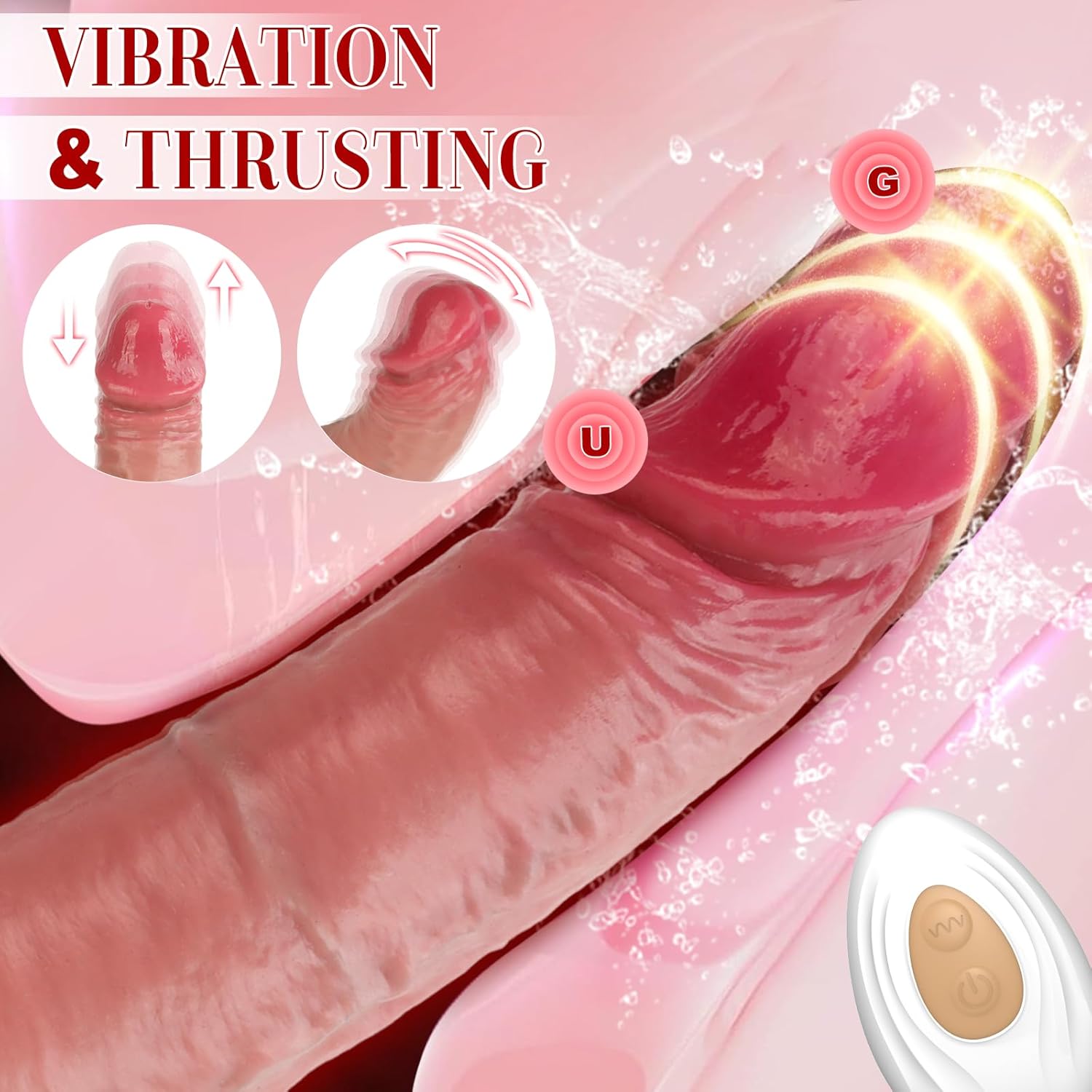 DaddyThrust Realistic Vibrating & Thrusting Silicone Dildo