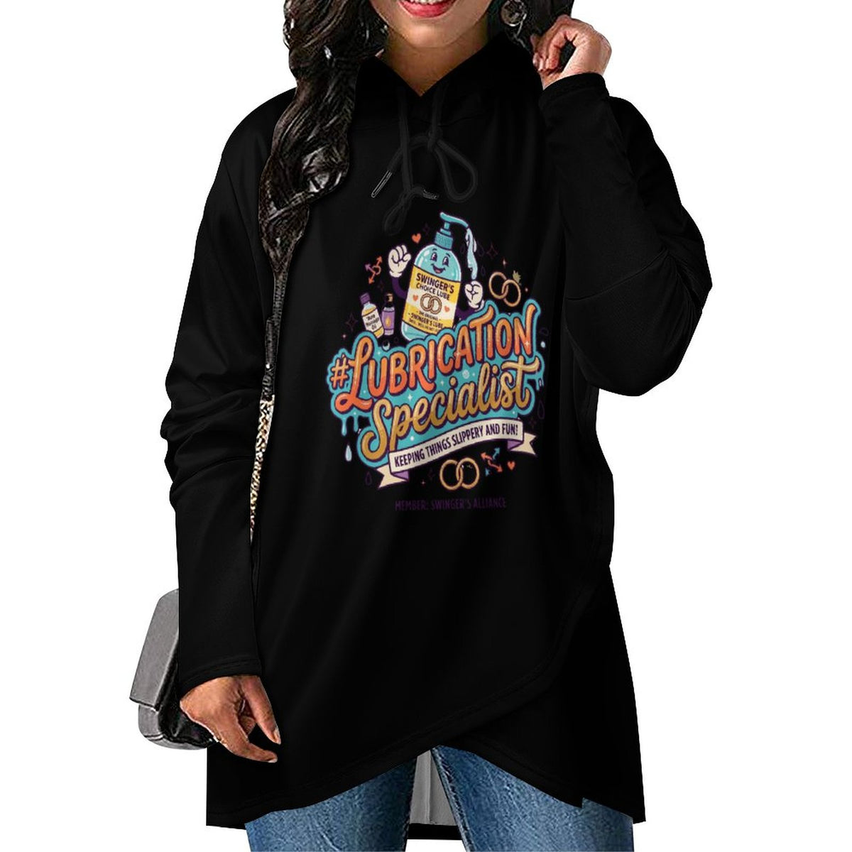 #LUBRICATIONSPECIALIST Women’s Poncho Hoodie | Irregular Hem