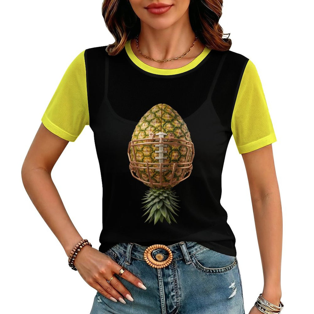 Pineapple Football Short Sleeve Mesh T-Shirt