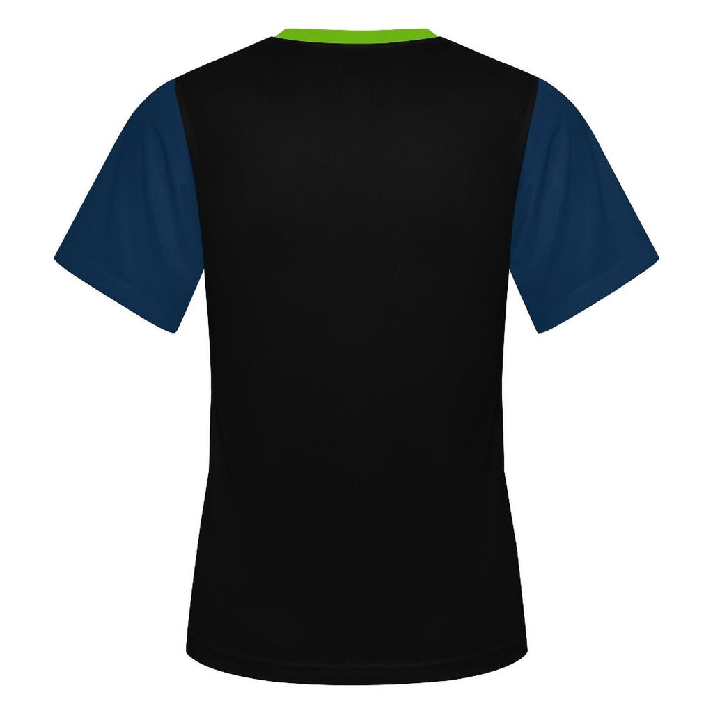 Neon Green & Navy Short Sleeve Mesh T-Shirt