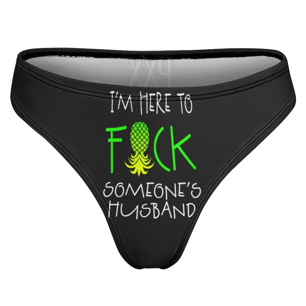 "I'm Here" Women's Cotton Thong Underwear