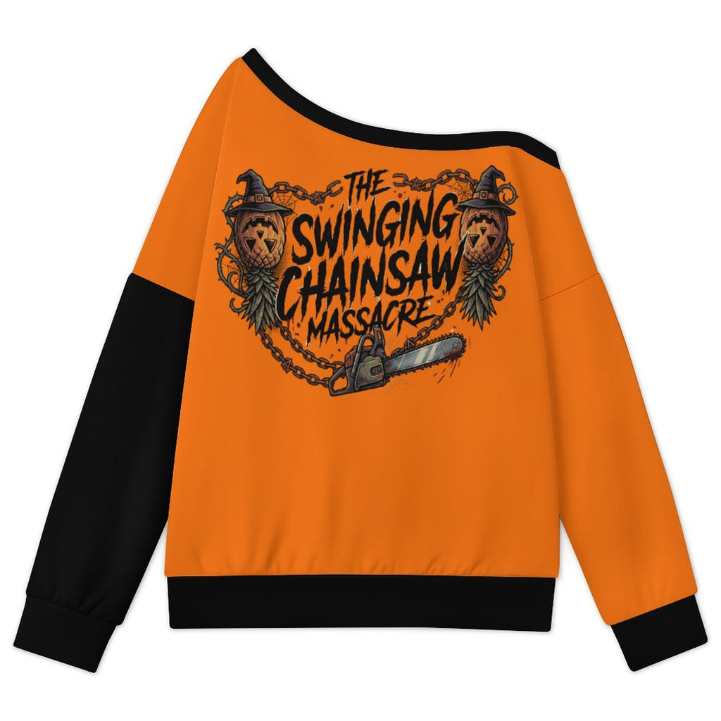 The Swinging Chainsaw Massacre Off Shoulder Hoodie