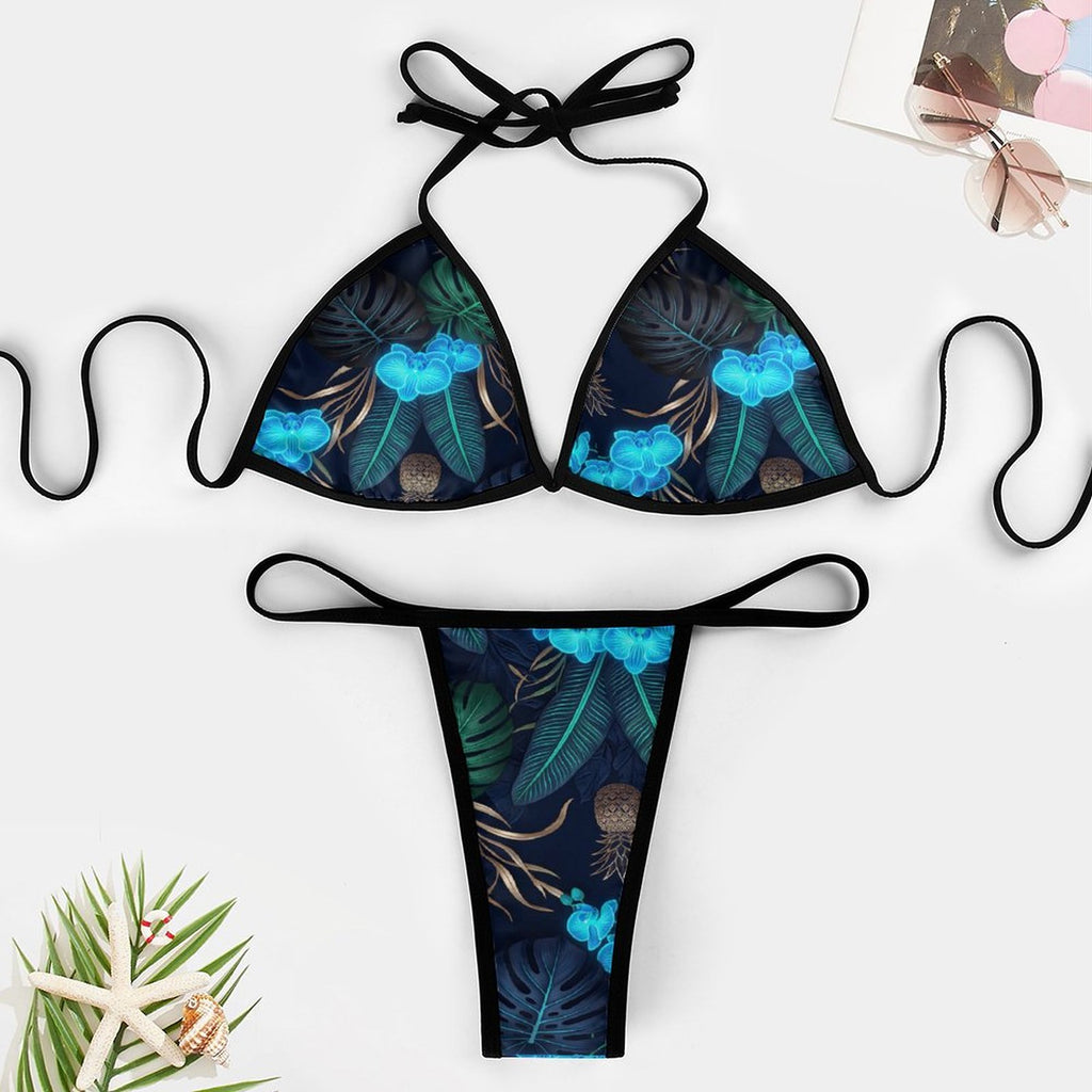 2-Piece Thong Triangle Bikini Set(All-Over Printing)