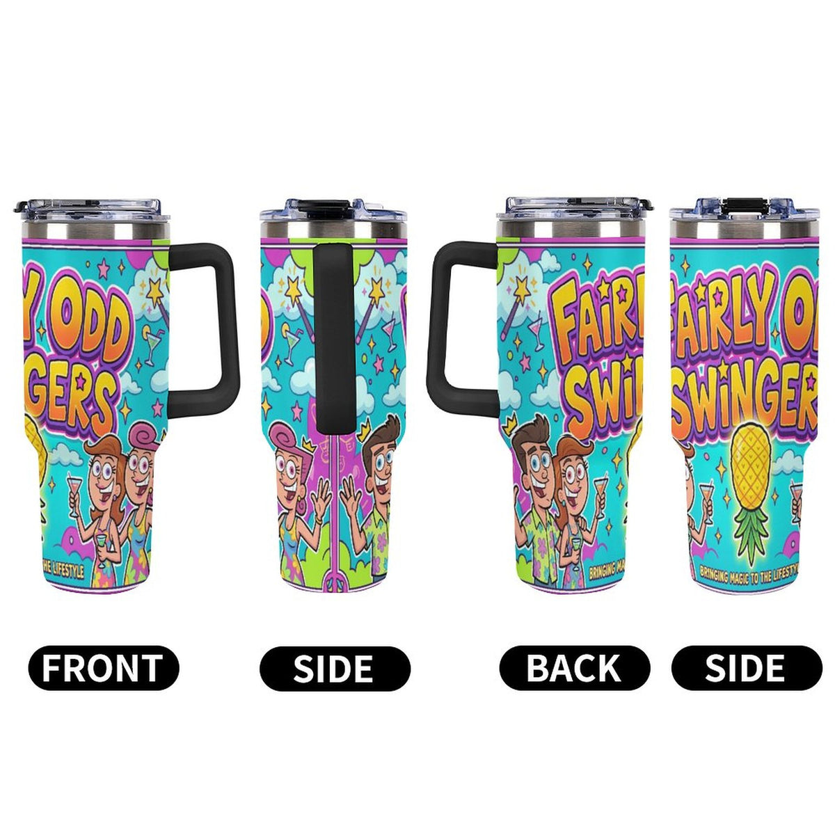 Fairly Odd Swingers 40oz Insulated Tumbler with Handle & Straw