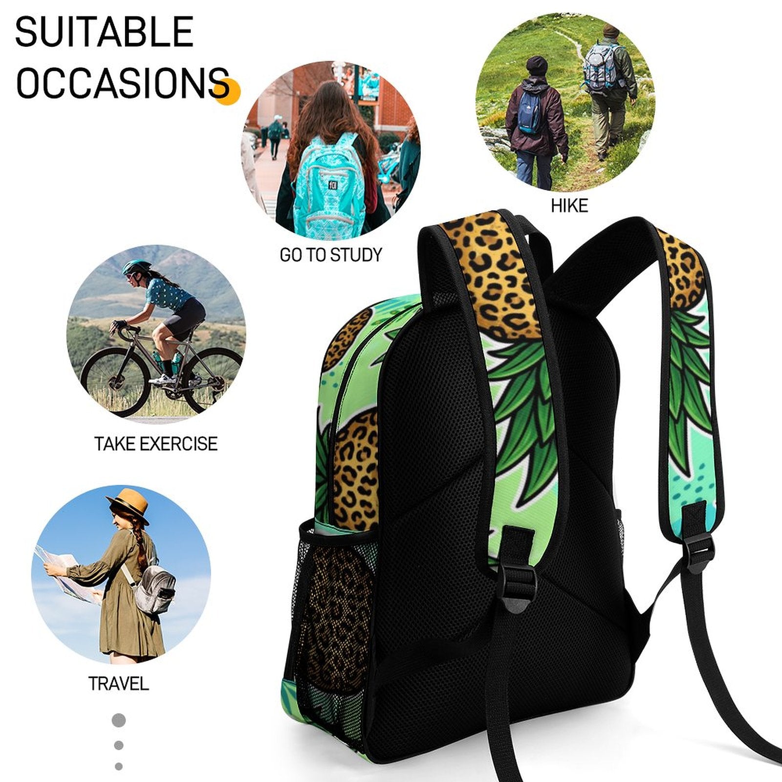 Upside Down Pineapple Large Capacity Backpack