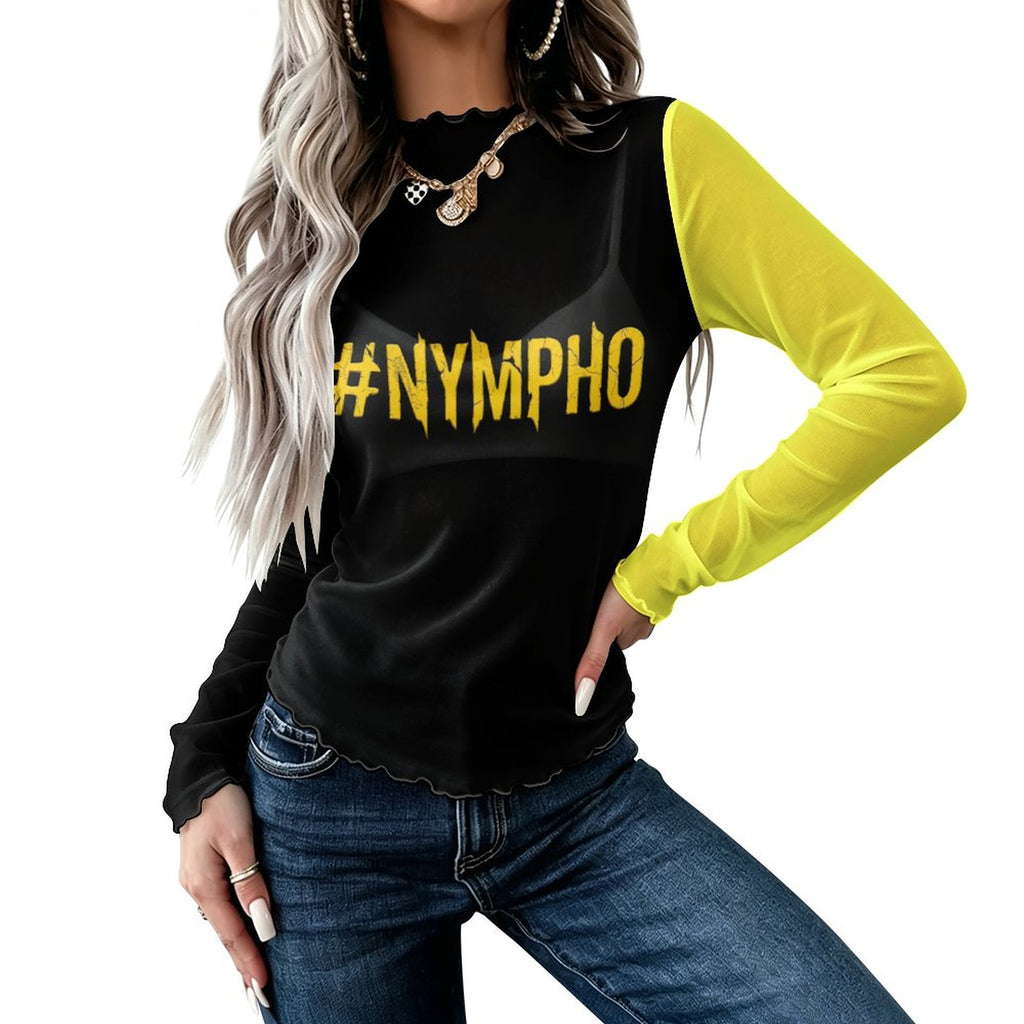 #NYMPHO High Neck Mesh Top For Women