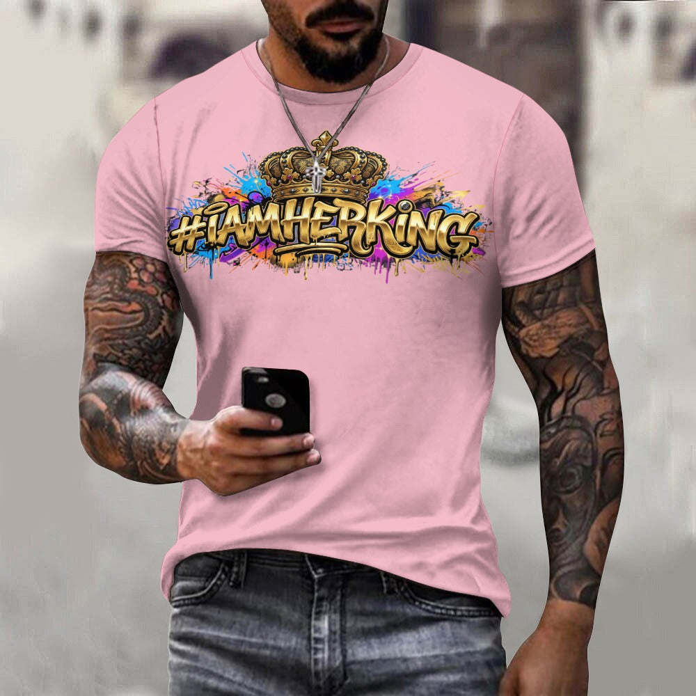 #IAMHERKING Men’s Cotton T-Shirt – Soft Breathable Graphic Tee for Everyday Style, Casual Summer Shirt for Men