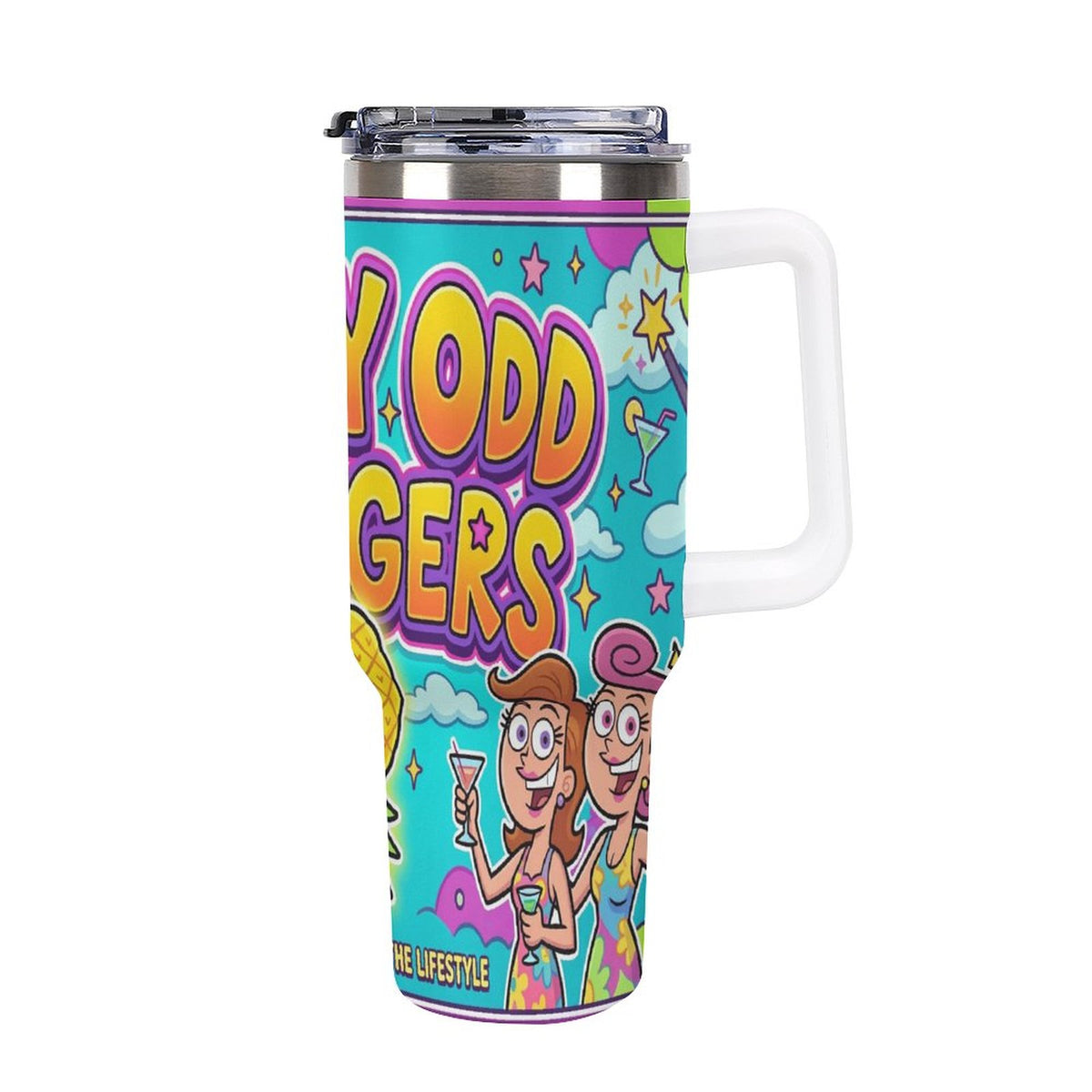 Fairly Odd Swingers 40oz Insulated Tumbler with Handle & Straw