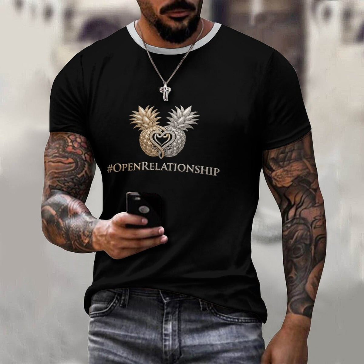 #OPENRELATIONSHIP Cotton Comfort Short-Sleeve T-Shirt for Men