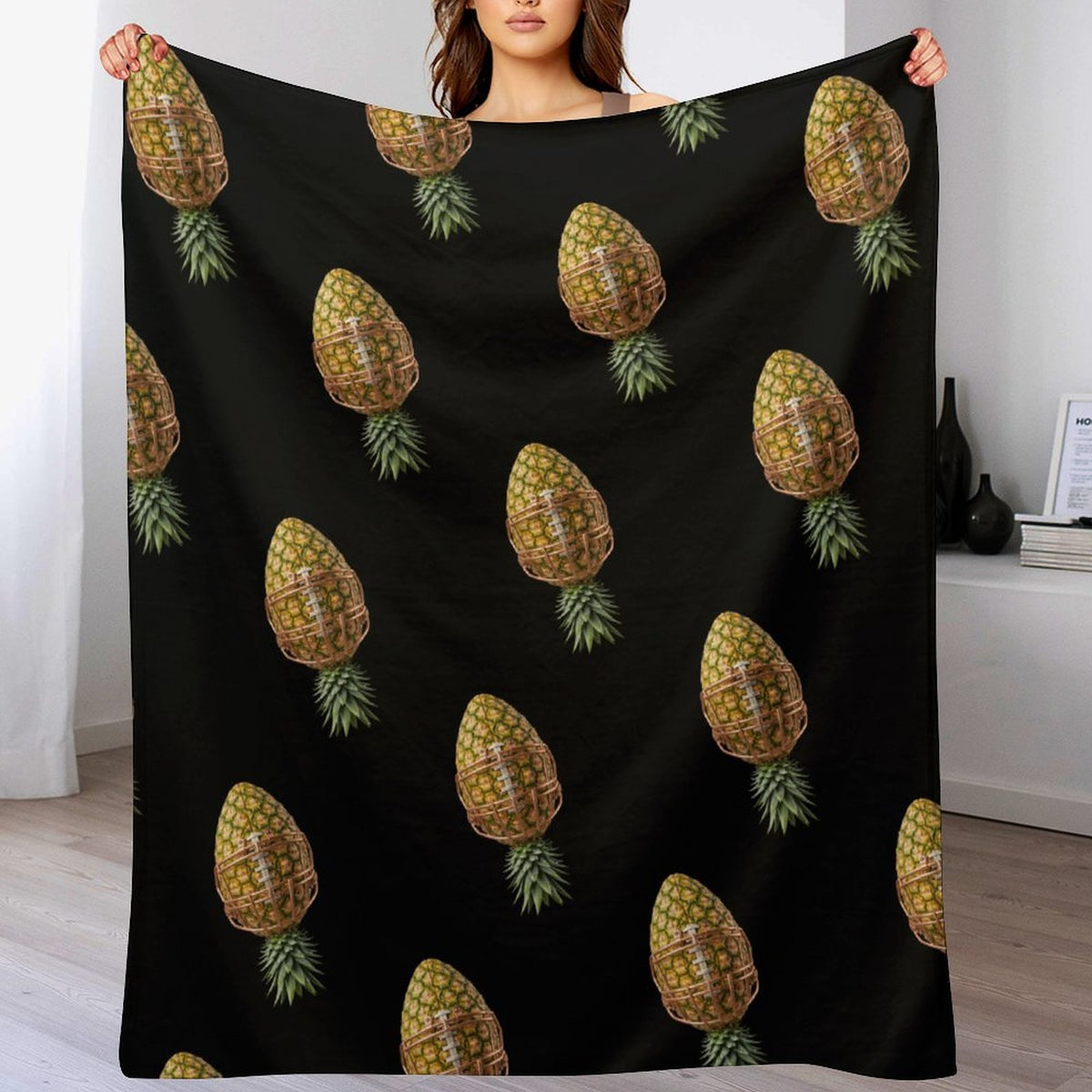 Pineapple Football Flannel Blanket -50"×60"
