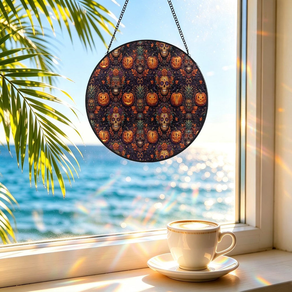 Halloween Swinger Inspired Stained Glass Hanging Decoration