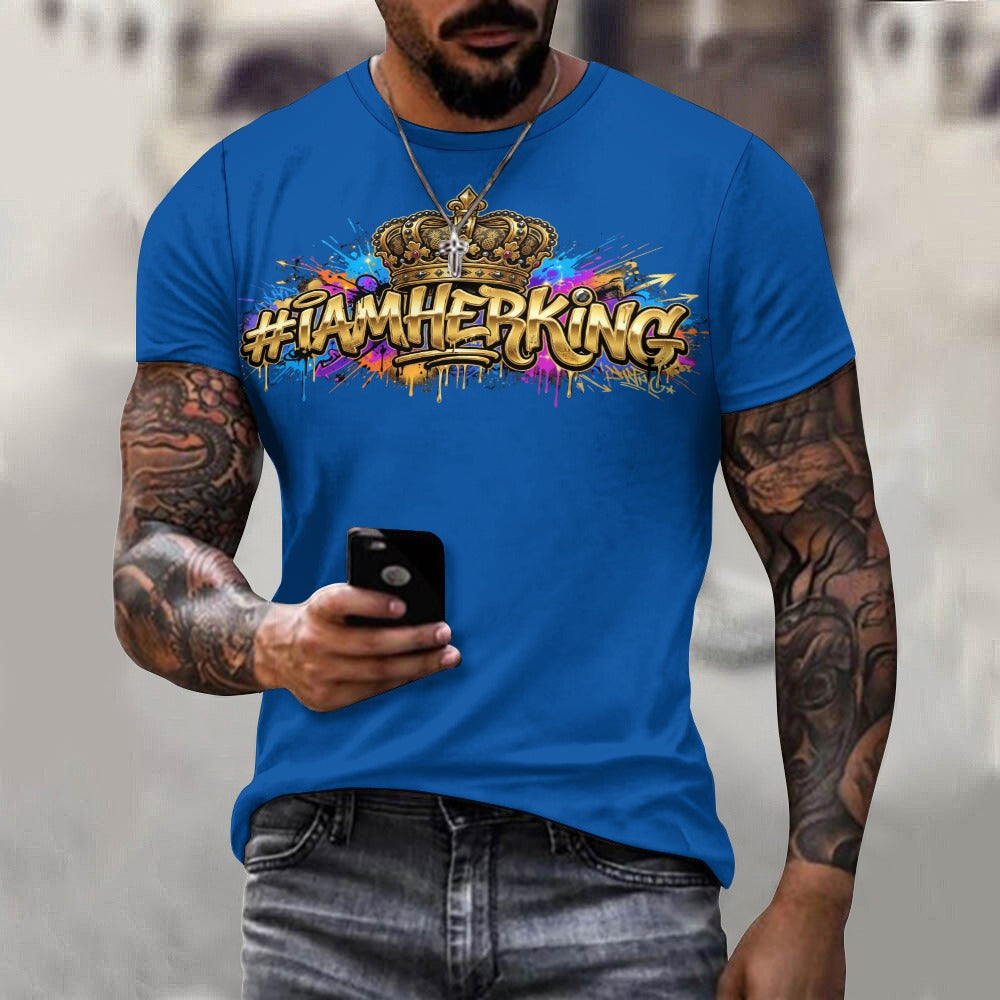 #IAMHERKING Men’s Cotton T-Shirt – Soft Breathable Graphic Tee for Everyday Style, Casual Summer Shirt for Men