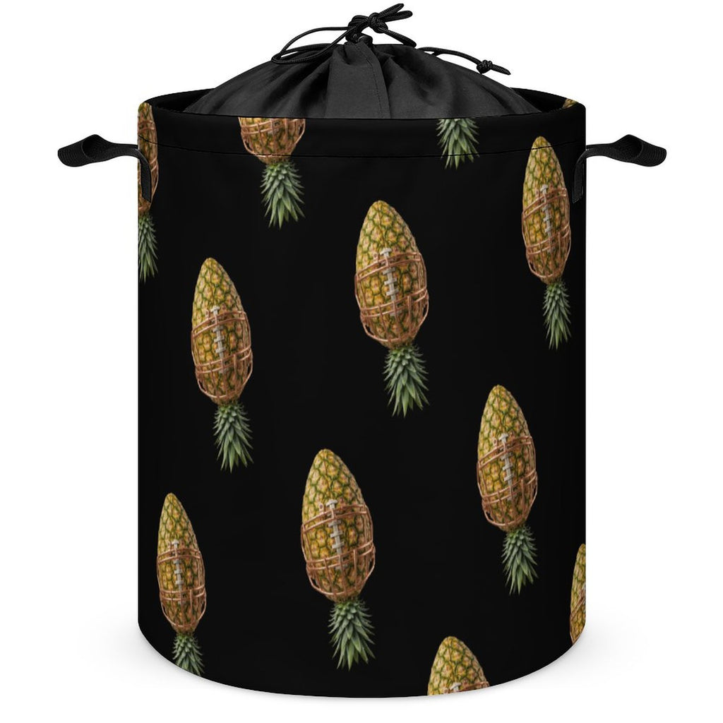Pineapple Football Drawstring collapsible Laundry Basket