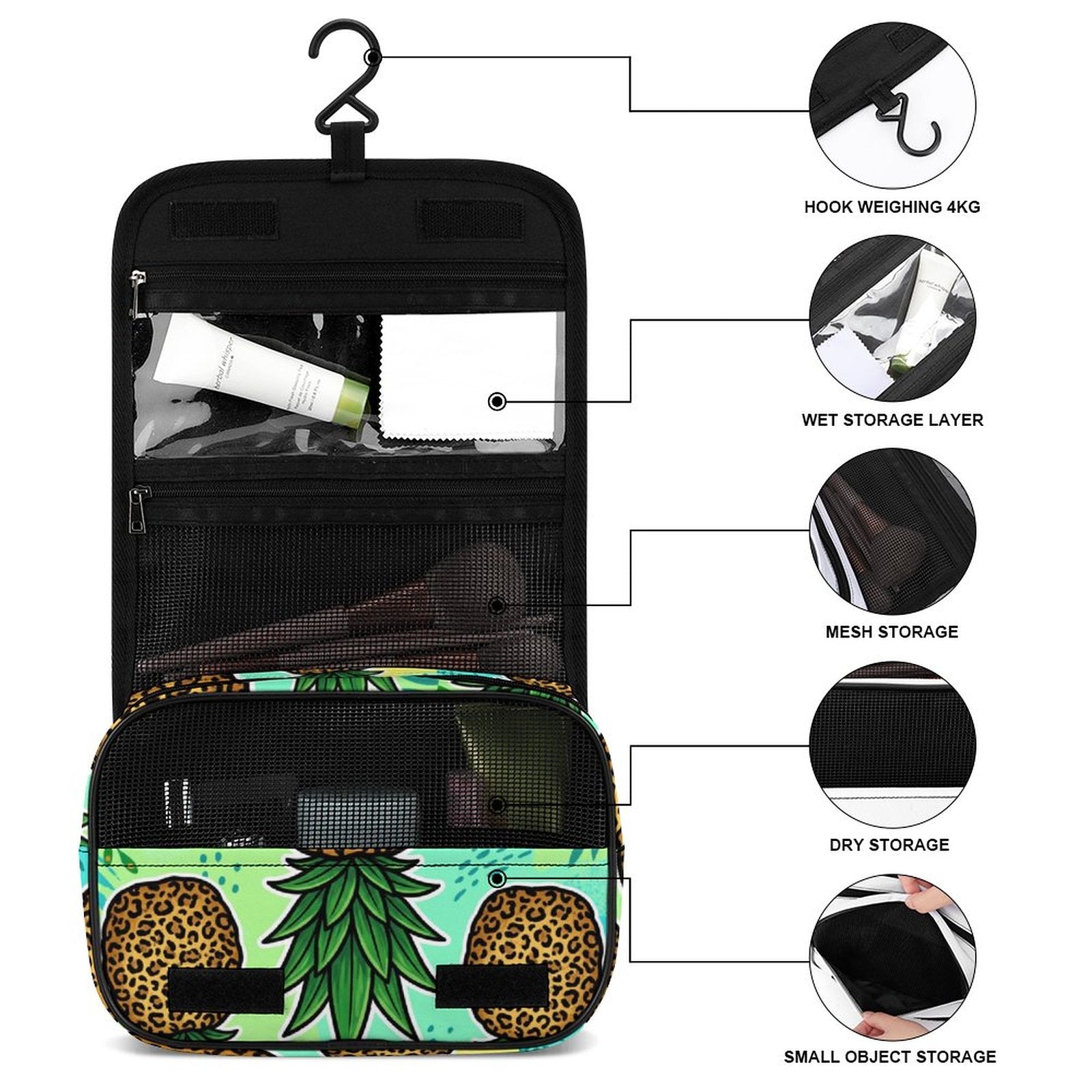 Pineapple Hanging Toiletry Bag