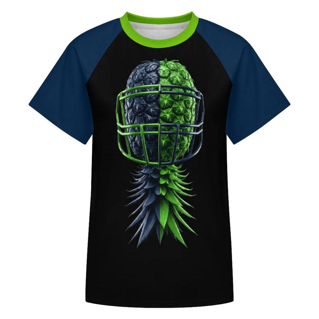 Neon Green & Navy Women's Raglan T-shirt