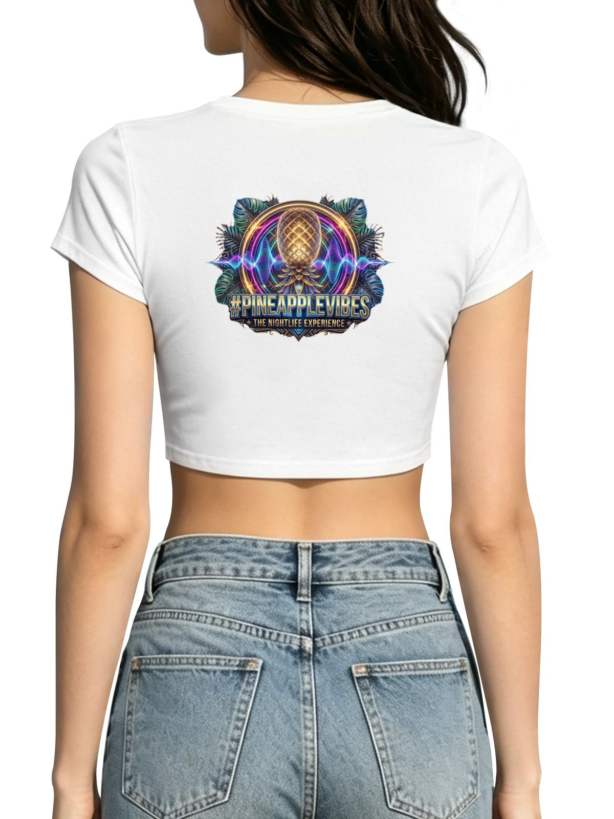 #PINEAPPLEVIBES Crop Top T-shirt For Women