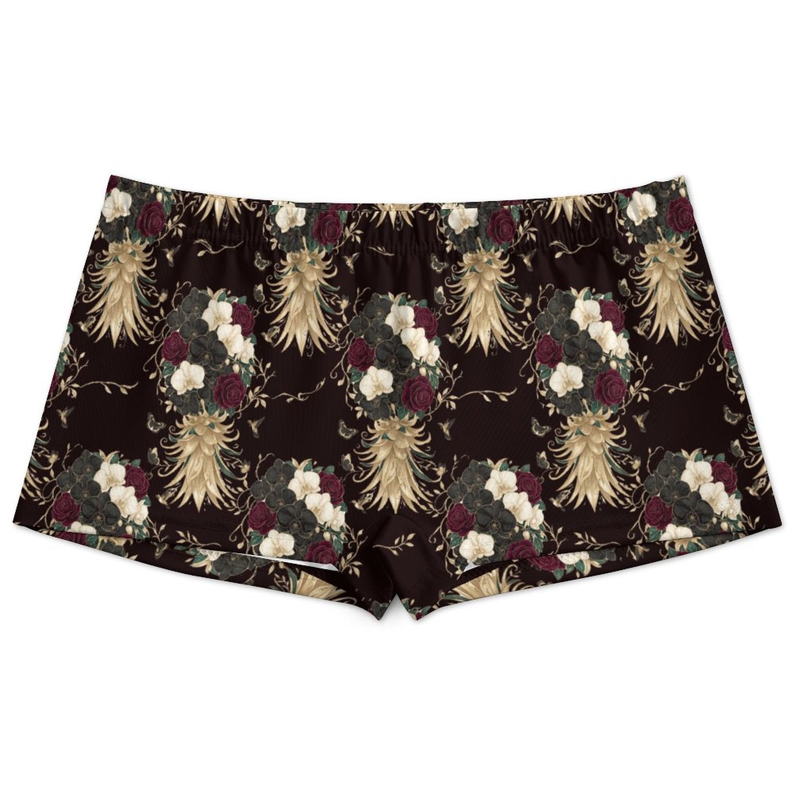 Floral Pineapple Women’s Boxer Briefs | Soft Milk Fiber Underwear