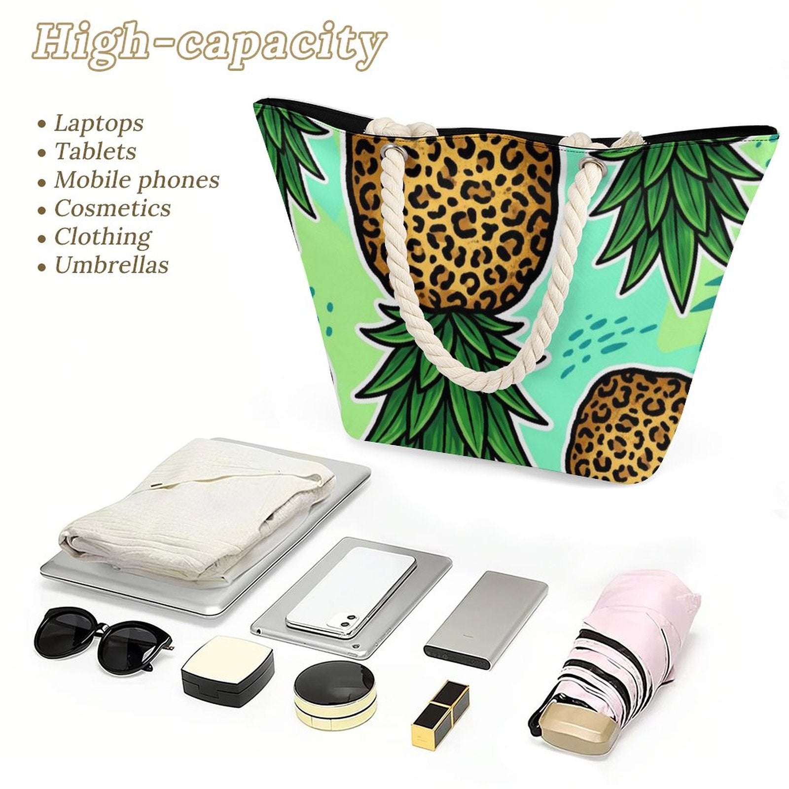 Pineapple Large Jute Tote Bag