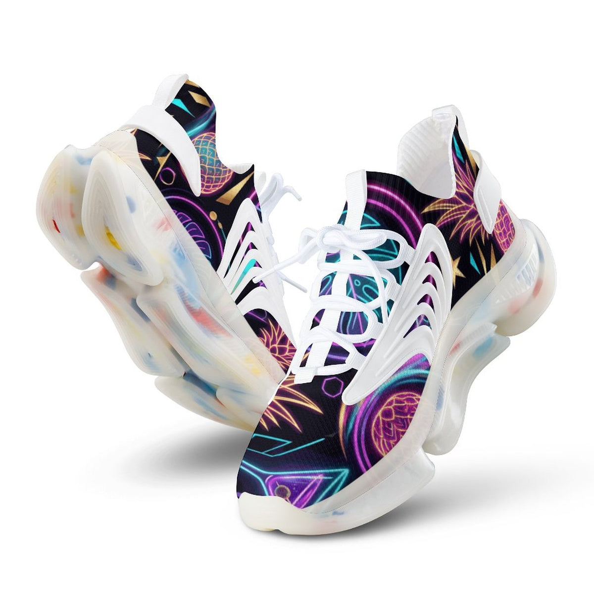 Neon Pineapple Designing Basketball Shoes for WomenNeon Pineapple Women’s Basketball Shoes | Breathable Custom Sneakers with Non-Slip TPU Sole