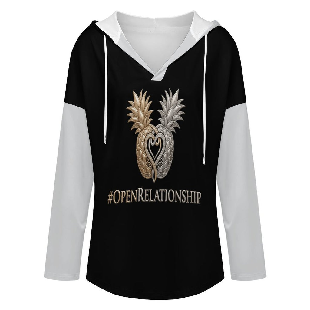 #OPENRELATIONSHIP Women's V Neck Long Sleeve Hoodie