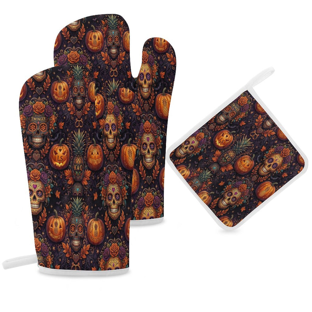 Halloween Swinger Inspired Oven Mitt & Pad Set of 3