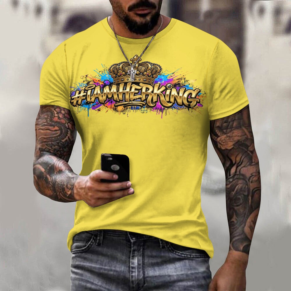 #IAMHERKING Men’s Cotton T-Shirt – Soft Breathable Graphic Tee for Everyday Style, Casual Summer Shirt for Men