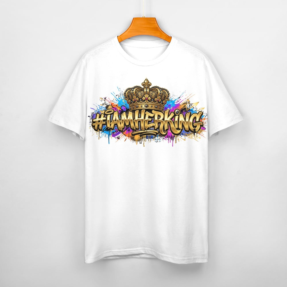 #IAMHERKING Men’s Cotton T-Shirt – Soft Breathable Graphic Tee for Everyday Style, Casual Summer Shirt for Men
