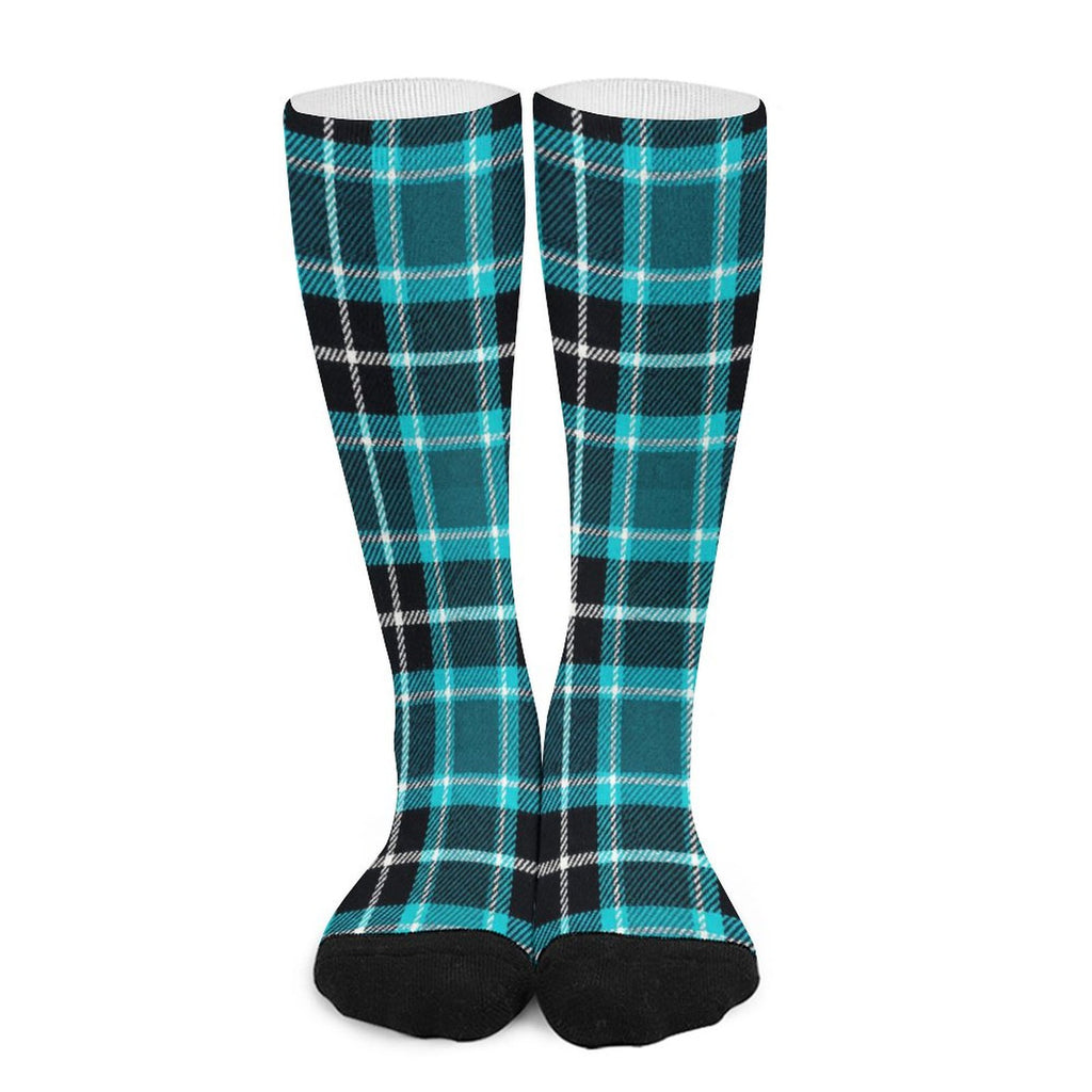 Plaid Crew Socks | Soft Moisture-Wicking Polyester Crew Socks for Men and Women