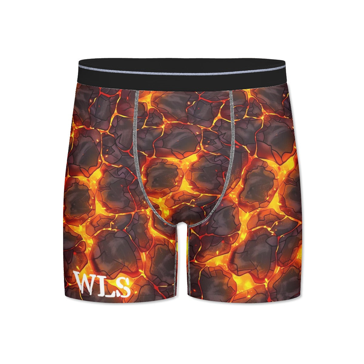 Extended Men's Boxer Briefs-Lava Pattern
