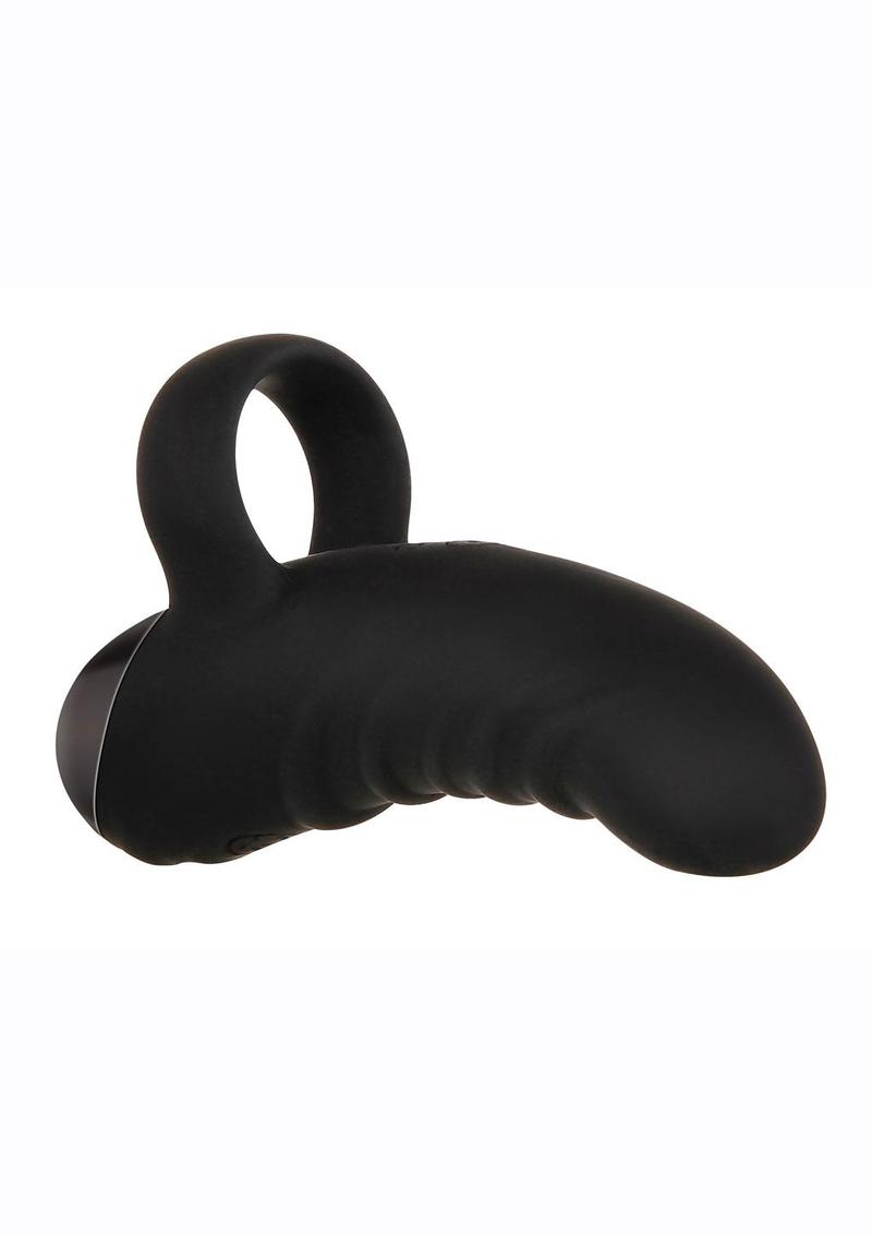 Black silicone ring on a white background