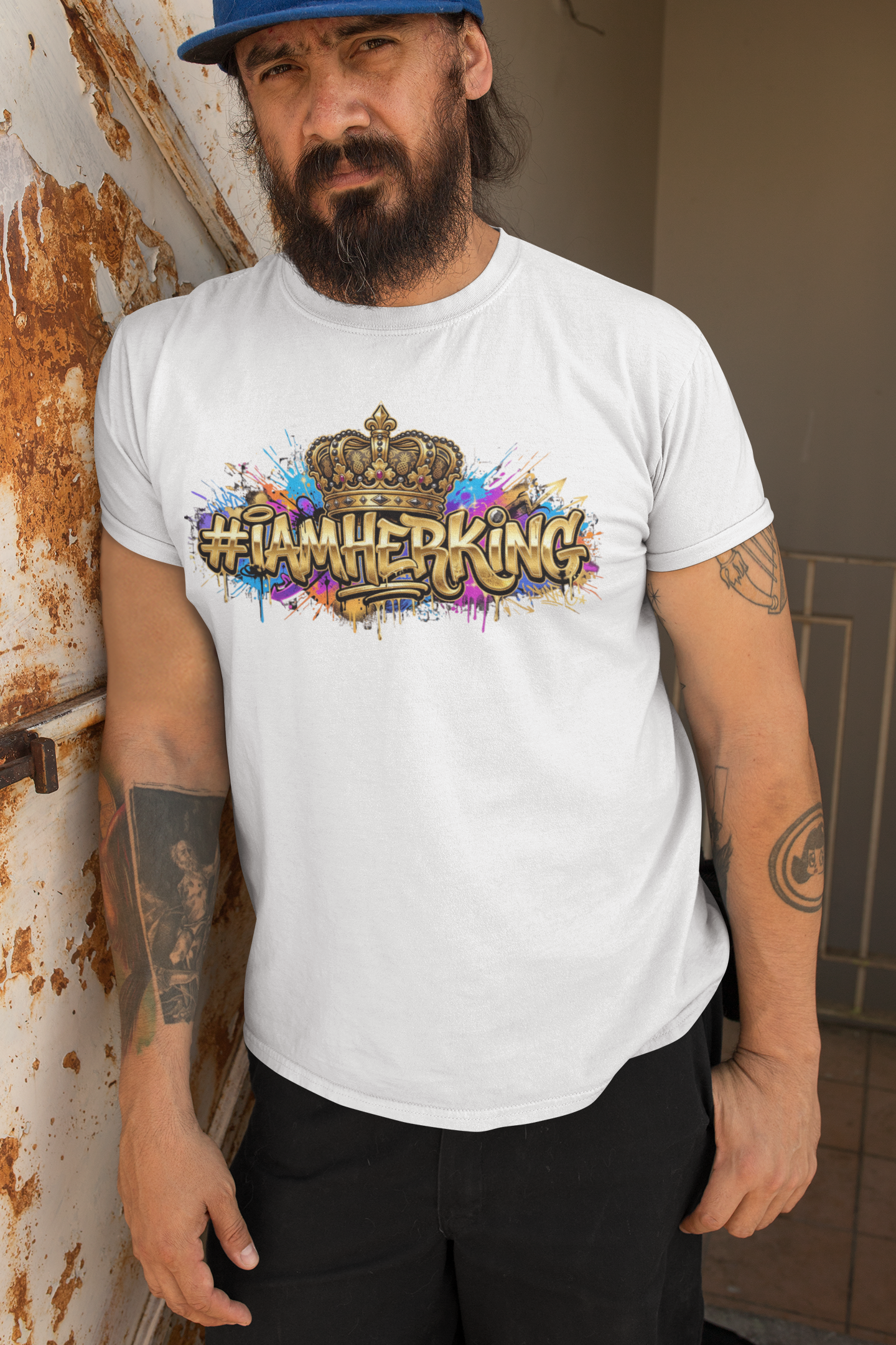 #IAMHERKING Men’s Cotton T-Shirt – Soft Breathable Graphic Tee for Everyday Style, Casual Summer Shirt for Men