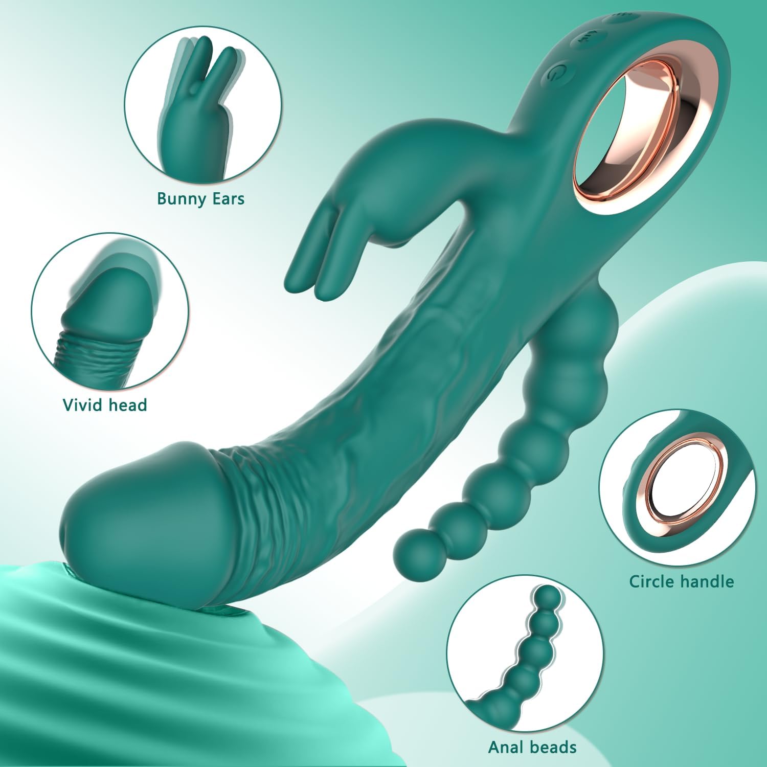SuperX Thrusting Rabbit Vibrator with Anal Beads