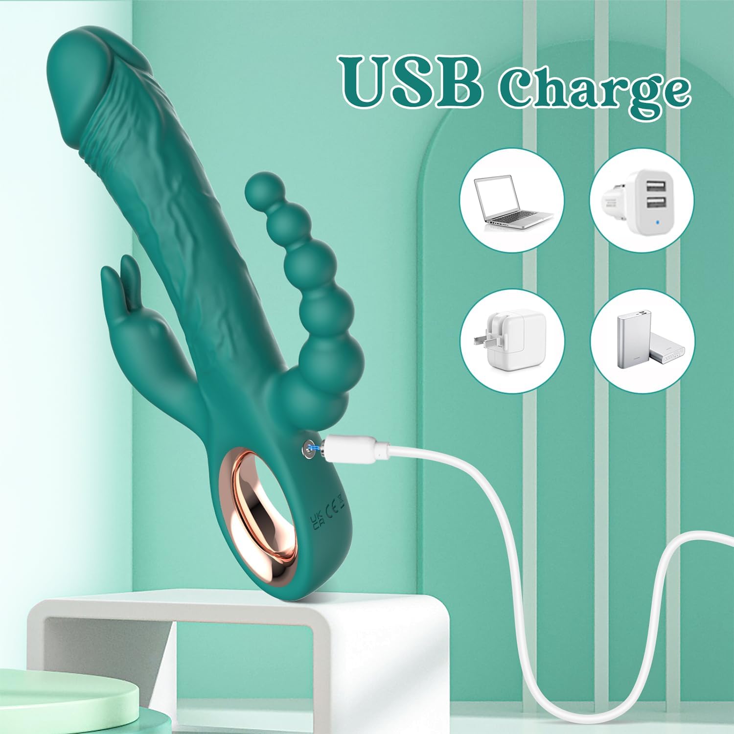 SuperX Thrusting Rabbit Vibrator with Anal Beads