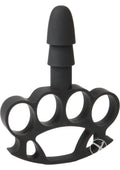 Black knuckle duster on a white background