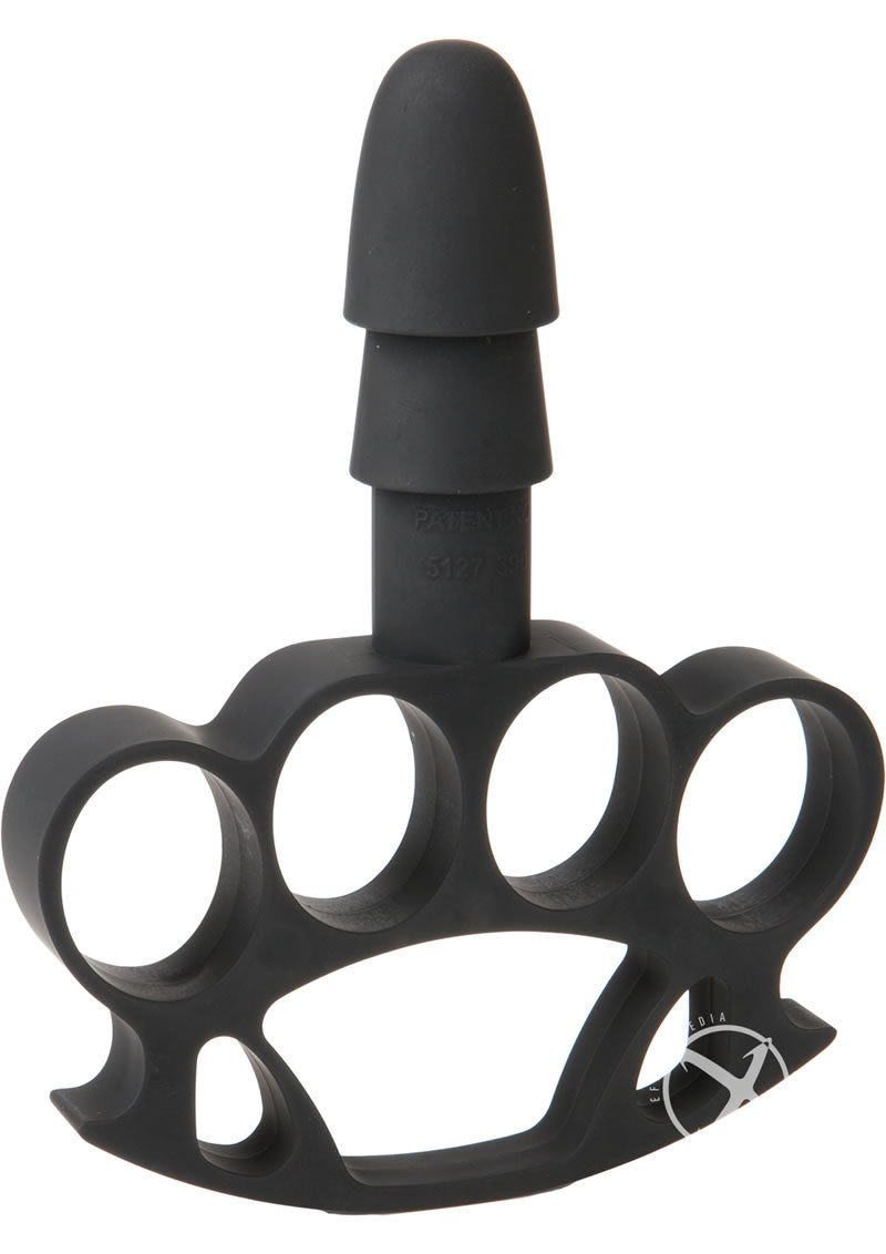 Black knuckle duster on a white background