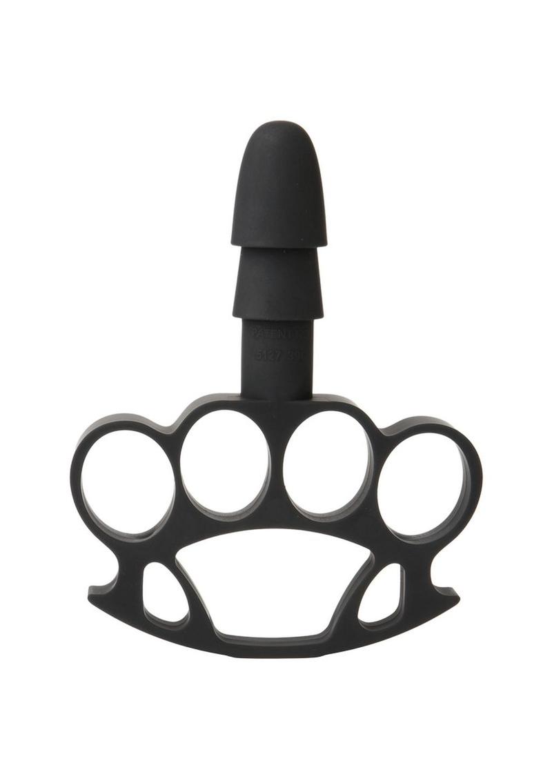 Black knuckle duster on a white background